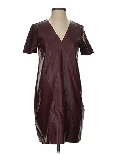 Pre-owned Zara W&b Collection Casual Dress In Burgundy