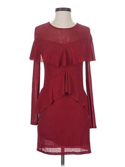 Pre-owned Zara W&b Collection Cocktail Dress In Burgundy