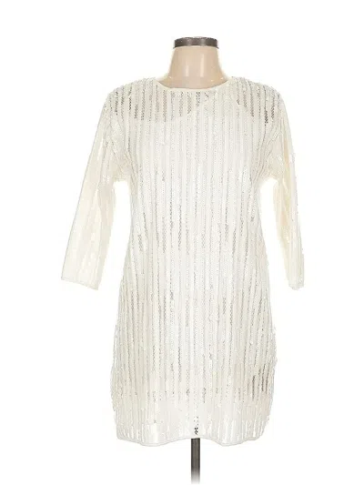 Pre-owned Zara W&b Collection Cocktail Dress In White