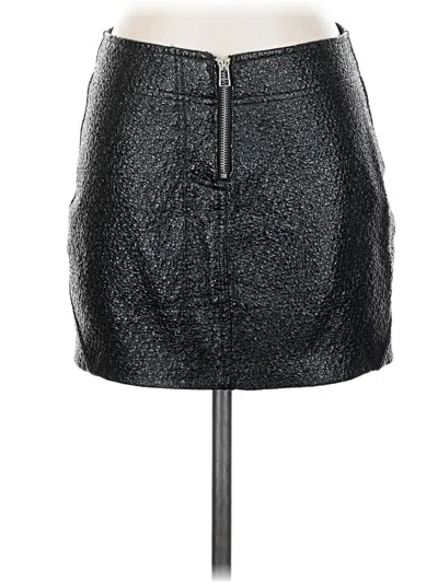 Pre-owned Zara W&b Collection Faux Leather Skirt In Black