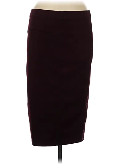 Pre-owned Zara W&b Collection Formal Skirt In Burgundy