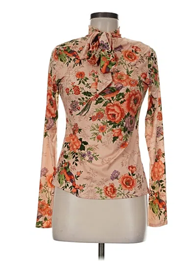 Pre-owned Zara W&b Collection Long Sleeve Blouse In Brown