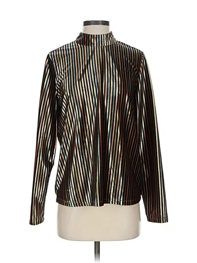 Pre-owned Zara W&b Collection Long Sleeve Blouse In Gold