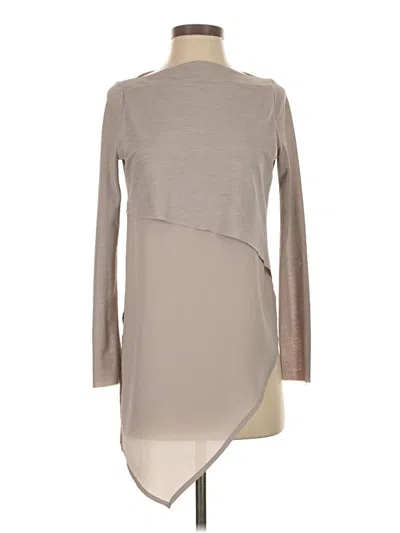 Pre-owned Zara W&b Collection Long Sleeve Blouse In Tan