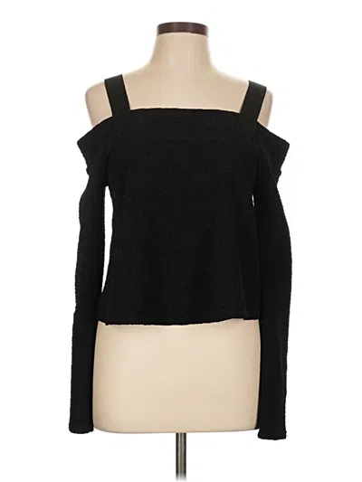 Pre-owned Zara W&b Collection Long Sleeve Top Black Cold Shoulder Neckline Tops