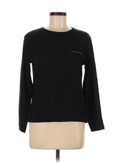 Pre-owned Zara W&b Collection Long Sleeve Top Black Crew Neck Tops