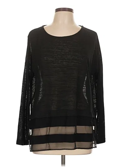 Pre-owned Zara W&b Collection Long Sleeve Top Black Crew Neck Tops