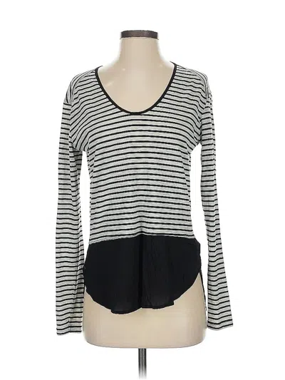 Pre-owned Zara W&b Collection Long Sleeve Top Black Scoop Neck Tops