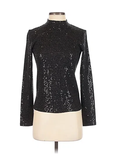 Zara W&b Collection Long Sleeve Top Black Turtleneck Tops