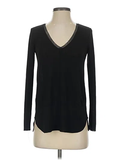 Pre-owned Zara W&b Collection Long Sleeve Top Black V-neck Tops