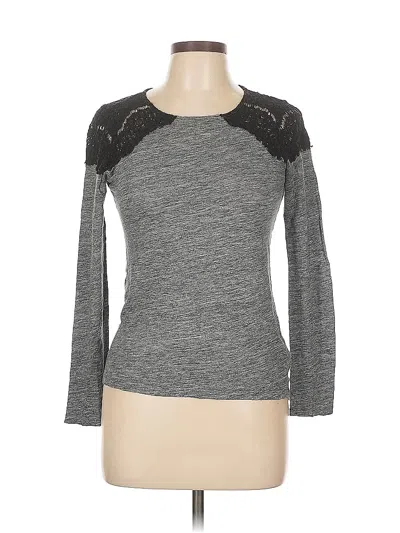 Pre-owned Zara W&b Collection Long Sleeve Top Gray Crew Neck Tops