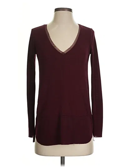 Pre-owned Zara W&b Collection Long Sleeve T-shirt In Burgundy