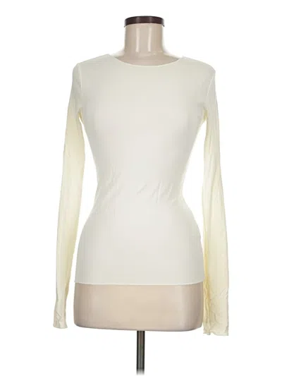 Pre-owned Zara W&b Collection Long Sleeve T-shirt In Ivory