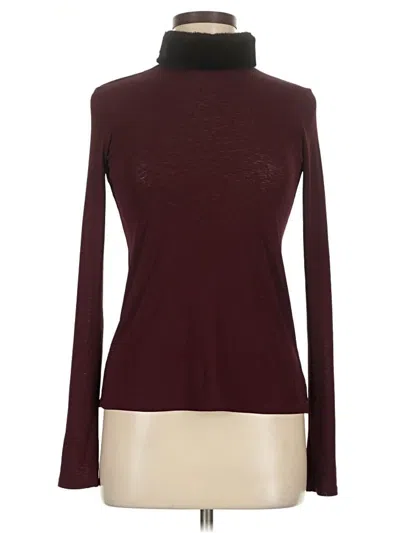 Pre-owned Zara W&b Collection Long Sleeve Turtleneck In Burgundy