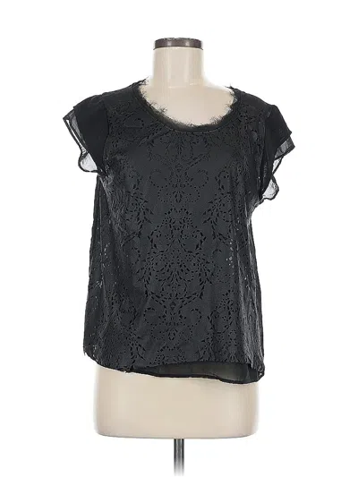 Pre-owned Zara W&b Collection Short Sleeve Blouse In Black