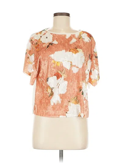Pre-owned Zara W&b Collection Short Sleeve Blouse In Orange