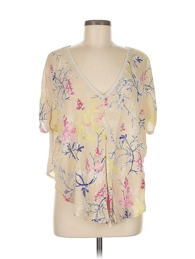 Pre-owned Zara W&b Collection Short Sleeve Blouse In White