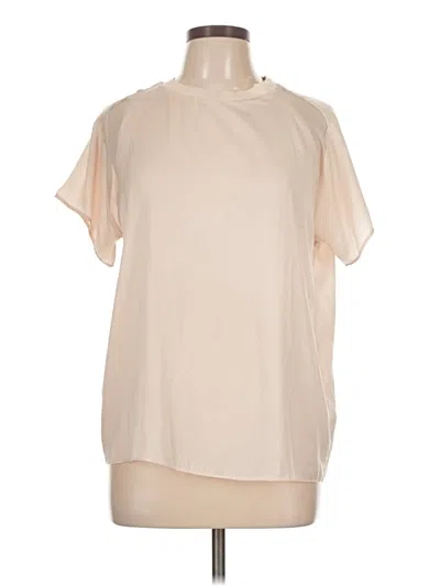 Pre-owned Zara W&b Collection Short Sleeve Blouse In White
