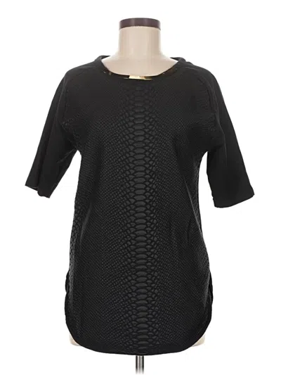 Pre-owned Zara W&b Collection Short Sleeve Top Black Boatneck Tops
