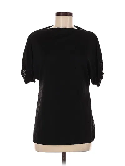 Pre-owned Zara W&b Collection Short Sleeve Top Black Keyhole Neckline Tops