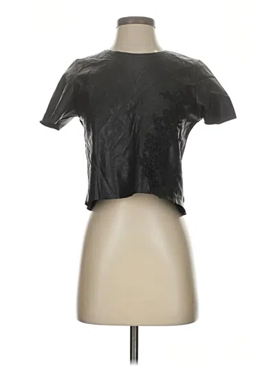 Pre-owned Zara W&b Collection Short Sleeve Top Black Keyhole Neckline Tops