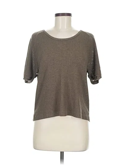 Pre-owned Zara W&b Collection Short Sleeve T-shirt In Brown