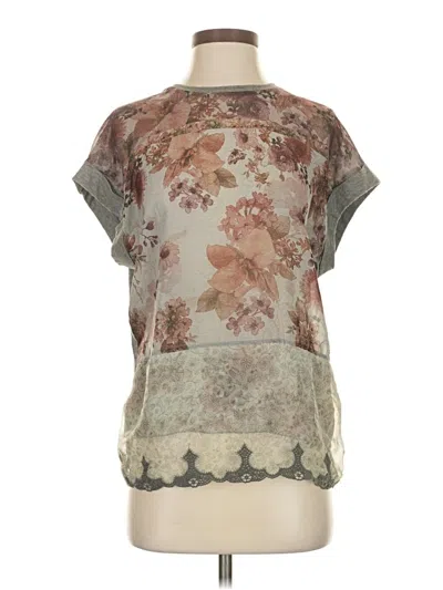 Pre-owned Zara W&b Collection Short Sleeve T-shirt In Brown