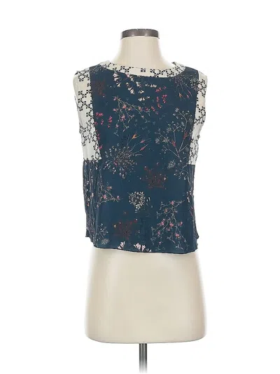 Pre-owned Zara W&b Collection Sleeveless Blouse In Blue