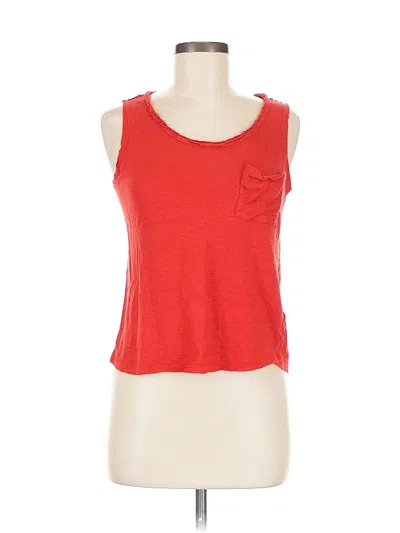 Pre-owned Zara W&b Collection Sleeveless Top Red Scoop Neck Tops