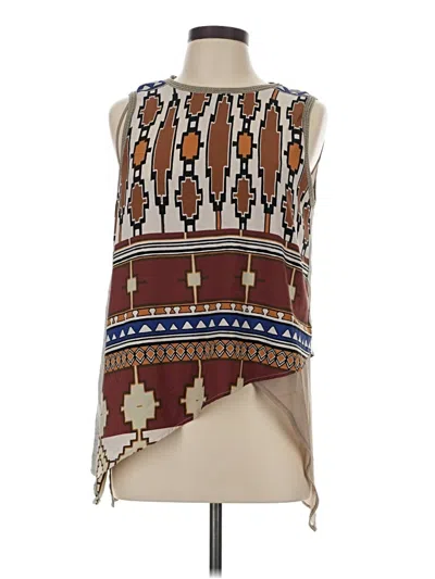 Pre-owned Zara W&b Collection Sleeveless T-shirt In Brown