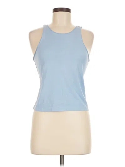 Pre-owned Zara W&b Collection Tank Top Blue Halter Neckline Tops