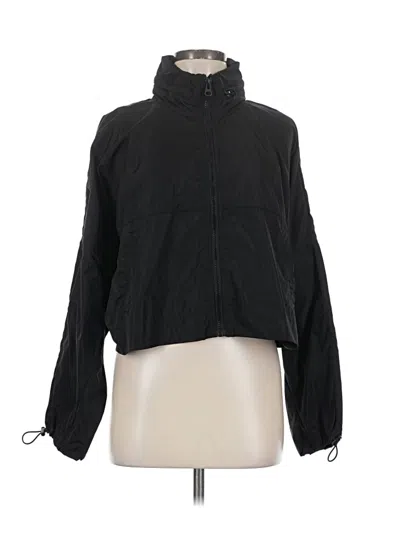 Pre-owned Zara Windbreaker Jacket In Black