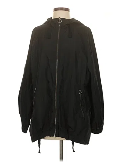 Pre-owned Zara Windbreaker Jacket In Black