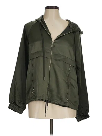 Pre-owned Zara Windbreaker Jacket In Green