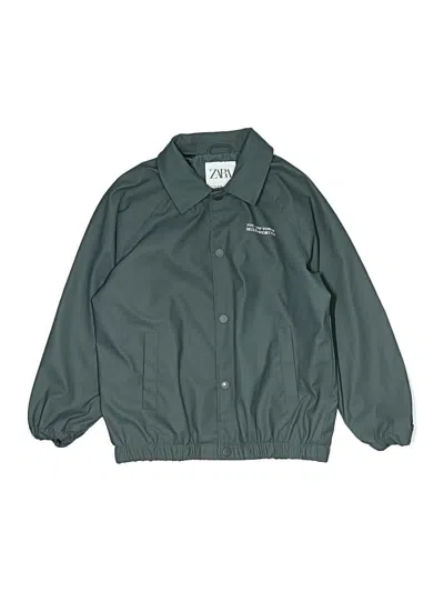 Pre-owned Zara Kids' Windbreaker Jacket In Green