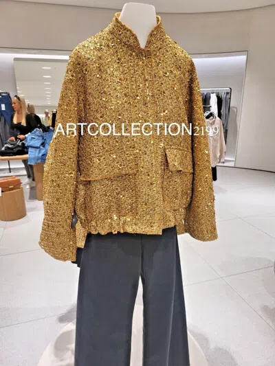 Pre-owned Zara Woman Fw 2023-2024 Zw Collection Sequin Jacket Gold Xs-l 7925/993