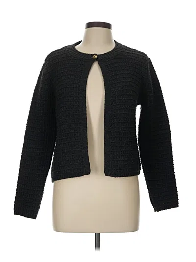 Pre-owned Zara Wool Cardigan Sweater In Black