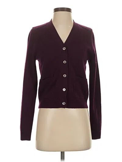 Pre-owned Zara Wool Cardigan Sweater In Purple