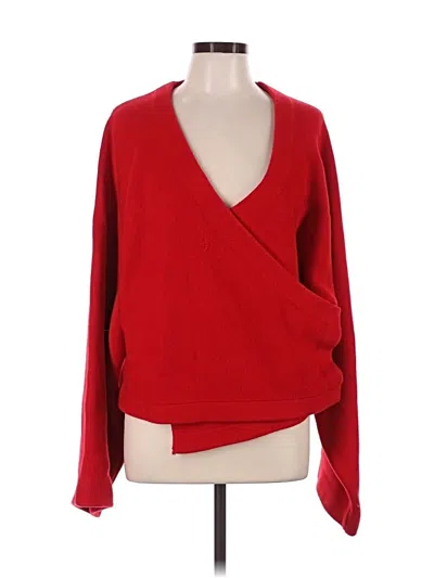 Pre-owned Zara Wool Cardigan Sweater In Red