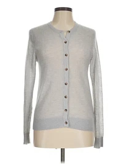 Pre-owned Zara Wool Cardigan Sweater In Silver