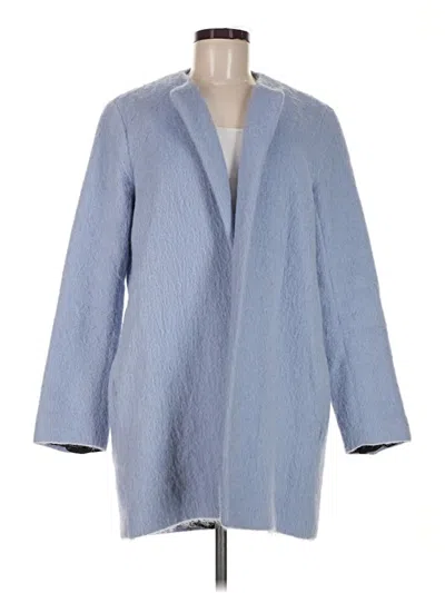 Pre-owned Zara Wool Coat In Blue