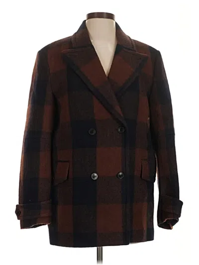 Pre-owned Zara Wool Coat In Brown