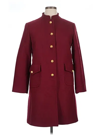 Pre-owned Zara Wool Coat In Burgundy