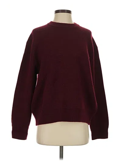 Pre-owned Zara Wool Pullover Sweater In Burgundy