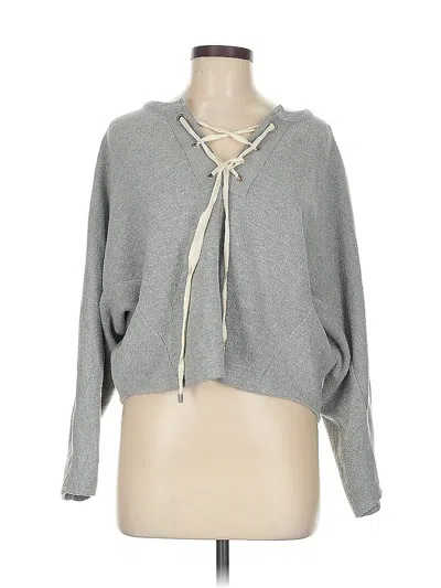 Pre-owned Zara Zip Up Hoodie In Gray