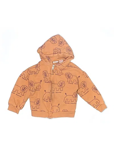 Pre-owned Zara Kids' Zip Up Hoodie In Orange