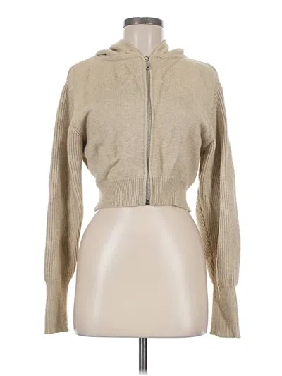 Pre-owned Zara Zip Up Hoodie In Tan