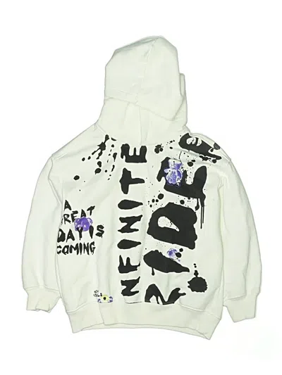 Pre-owned Zara Kids' Zip Up Hoodie In White