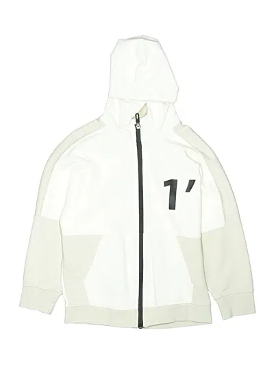 Pre-owned Zara Kids' Zip Up Hoodie In White
