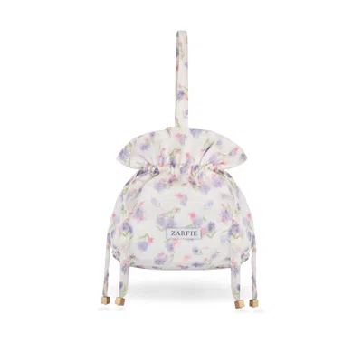 Zarfie Women's Pink / Purple / White Viola Drawstring Bag - Floral In Pink/purple/white